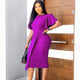 "Power Chic" High-Waist Ruffle Sleeve Office Dress