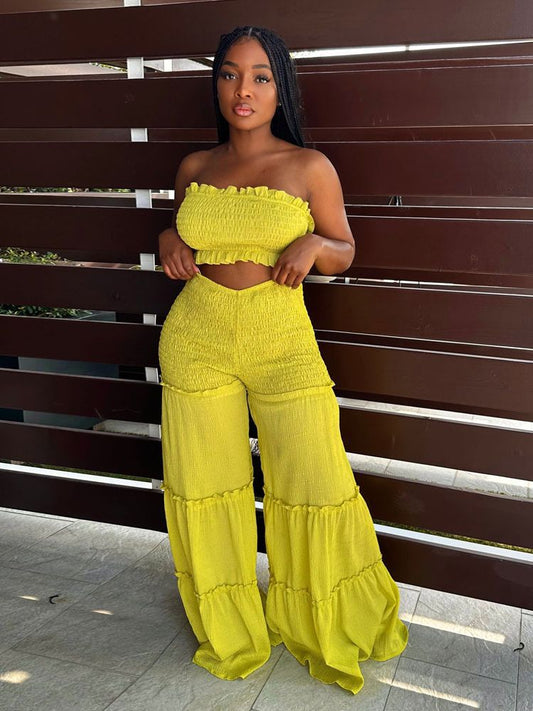 Ruffle Royalty Strapless Two-Piece Set – Curve Luxe Edition