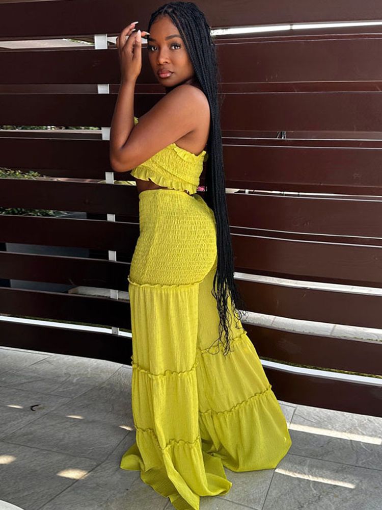 Ruffle Royalty Strapless Two-Piece Set – Curve Luxe Edition