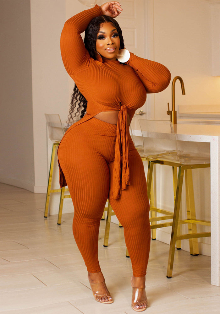 Laced & Loaded Ribbed Two-Piece Set – Luxe Lounge Vibes