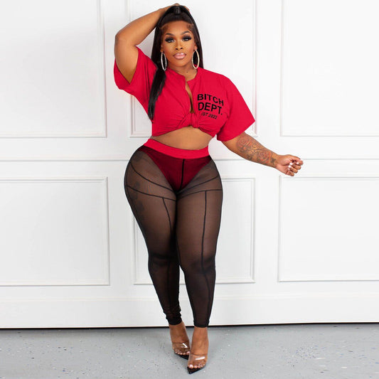 “Talk To Me Nice” Mesh Lace-Up Set