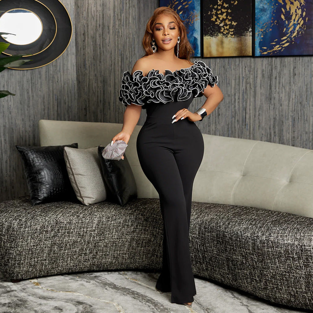 The “Power Play” Off-Shoulder Ruffle Jumpsuit