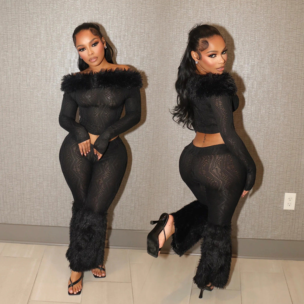 Velvet Aura Furry Two-Piece Set