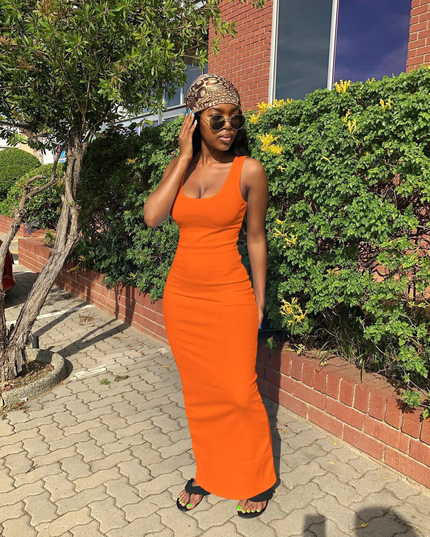 Sexy Ribbed Sundress – Stretchy Body-Hugging Maxi Dress for Vacations & Dates