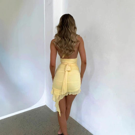 The Whisper Lace Dress – Halter Backless Edition