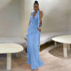 "Seductive Vibes" Halter Neck Pleated Maxi Dress