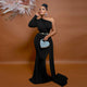 Midnight Muse – One-Shoulder Elegance Maxi Gown
