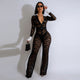 Laced Up & Lethal Jumpsuit – Long Sleeve Mesh Patchwork Fit