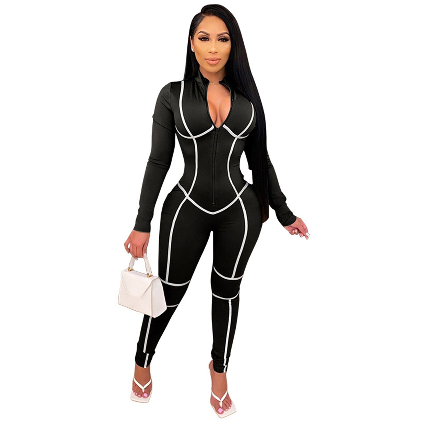 The Icon Fit Jumpsuit – Striped Patchwork Luxe Edition