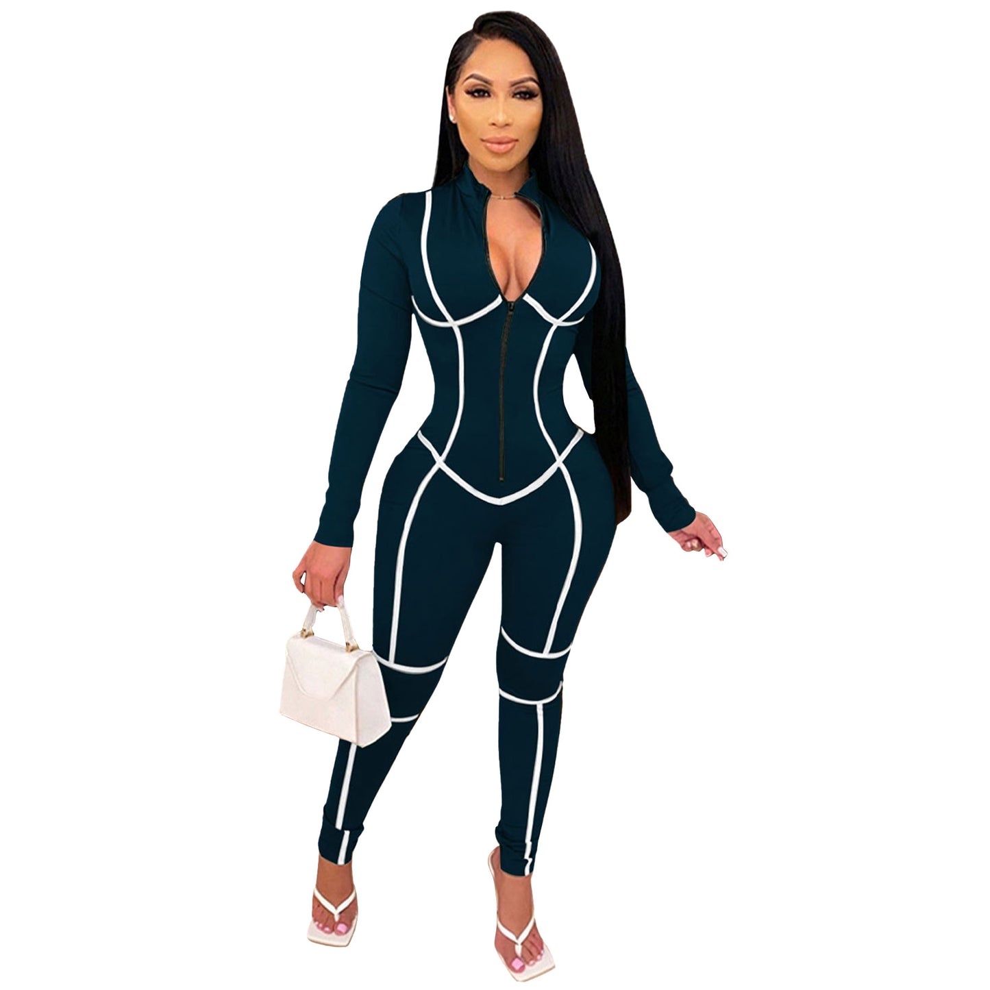 The Icon Fit Jumpsuit – Striped Patchwork Luxe Edition