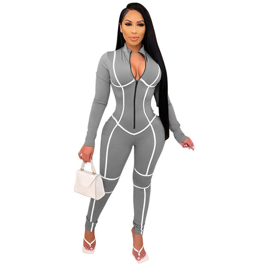 The Icon Fit Jumpsuit – Striped Patchwork Luxe Edition