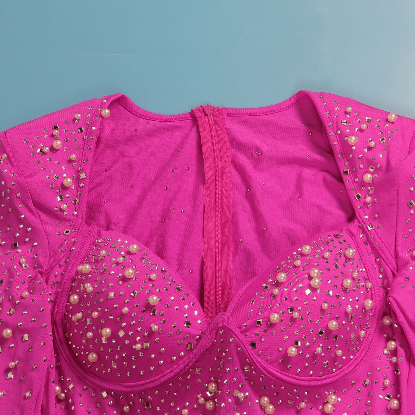 Beaded Bodycon Long Sleeve Dress – Luxe Party Statement