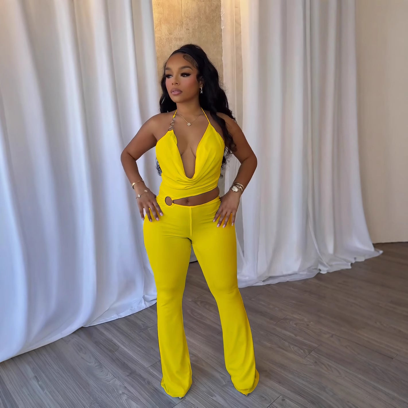 Snatch Me Up Ring Halter Jumpsuit – Luxe Curve Fit | Diva Icon Exclusive