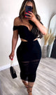 "Seductress Secrets" Mesh Off-Shoulder Two-Piece Set