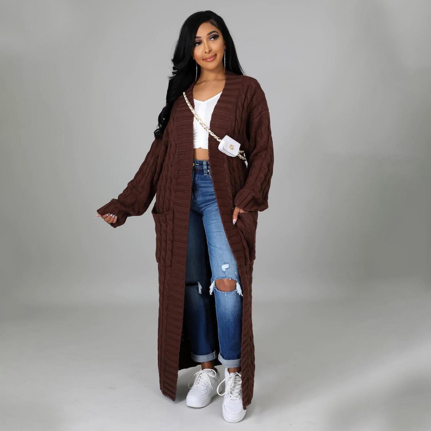 Oversized Long Sleeve Sweater Coat – Cozy Chic