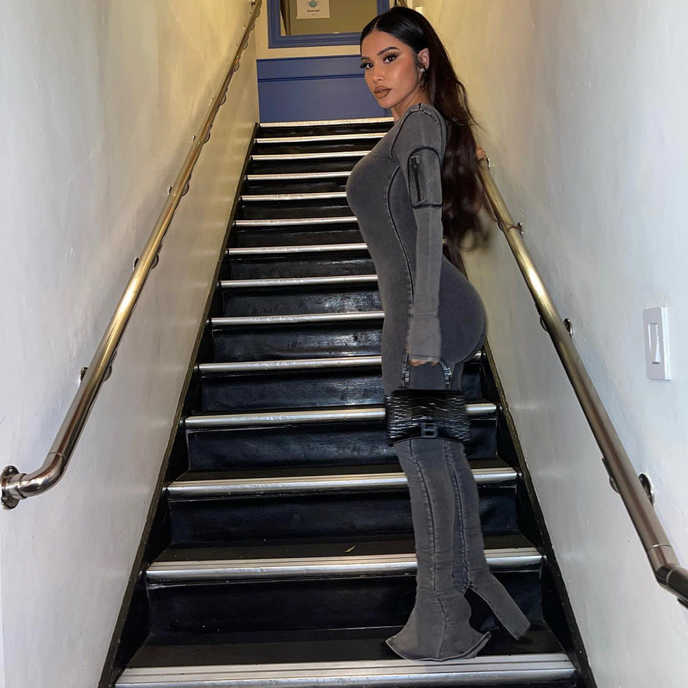 The Luxe Sculpt Denim Jumpsuit