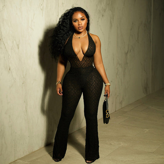 Vixen Halter Jumpsuit Set