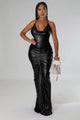 The “Sultry Nights” Deep V Halter Dress