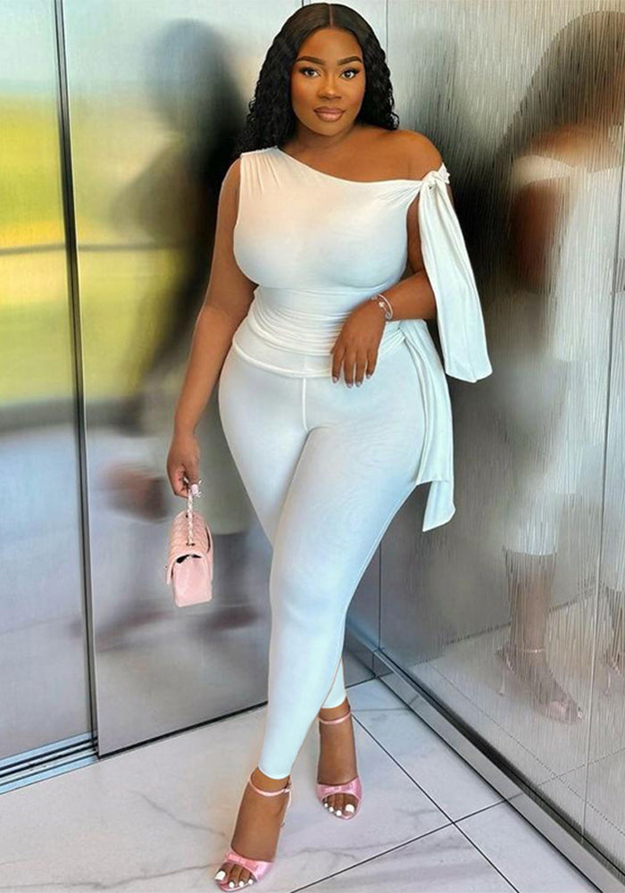 Off-Shoulder Lace-Up Summer Set (2-Piece)