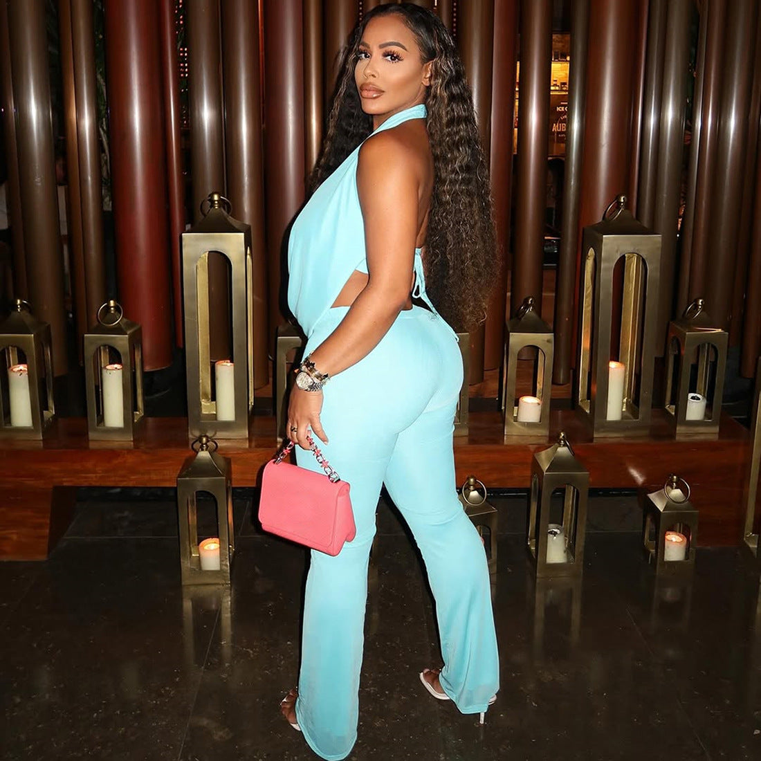 The Sculpted Halter Luxe Set