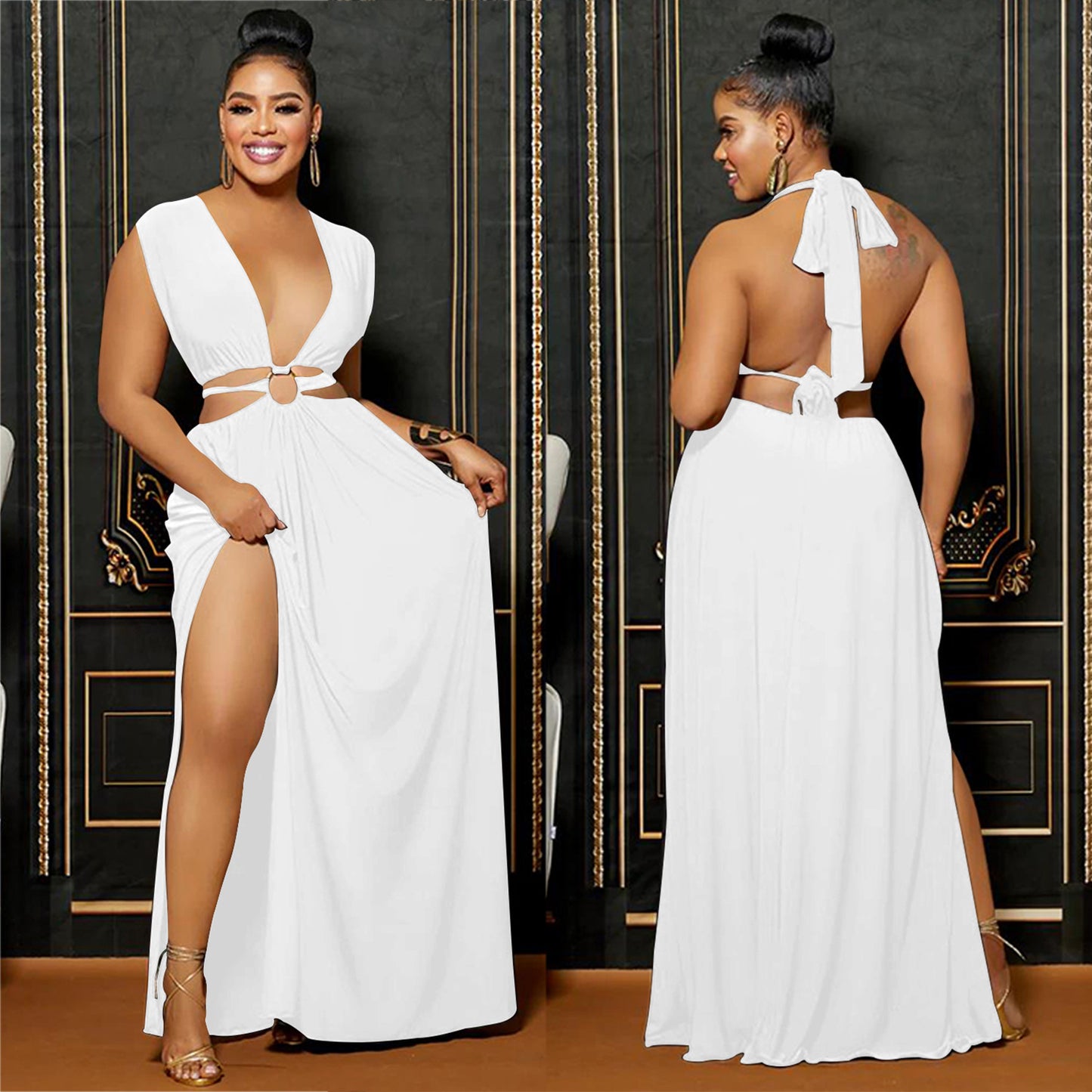 The “Silhouette Affair” V-Neck Maxi Dress