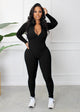 "Athletic Diva" Zip Long Sleeve Jumpsuit