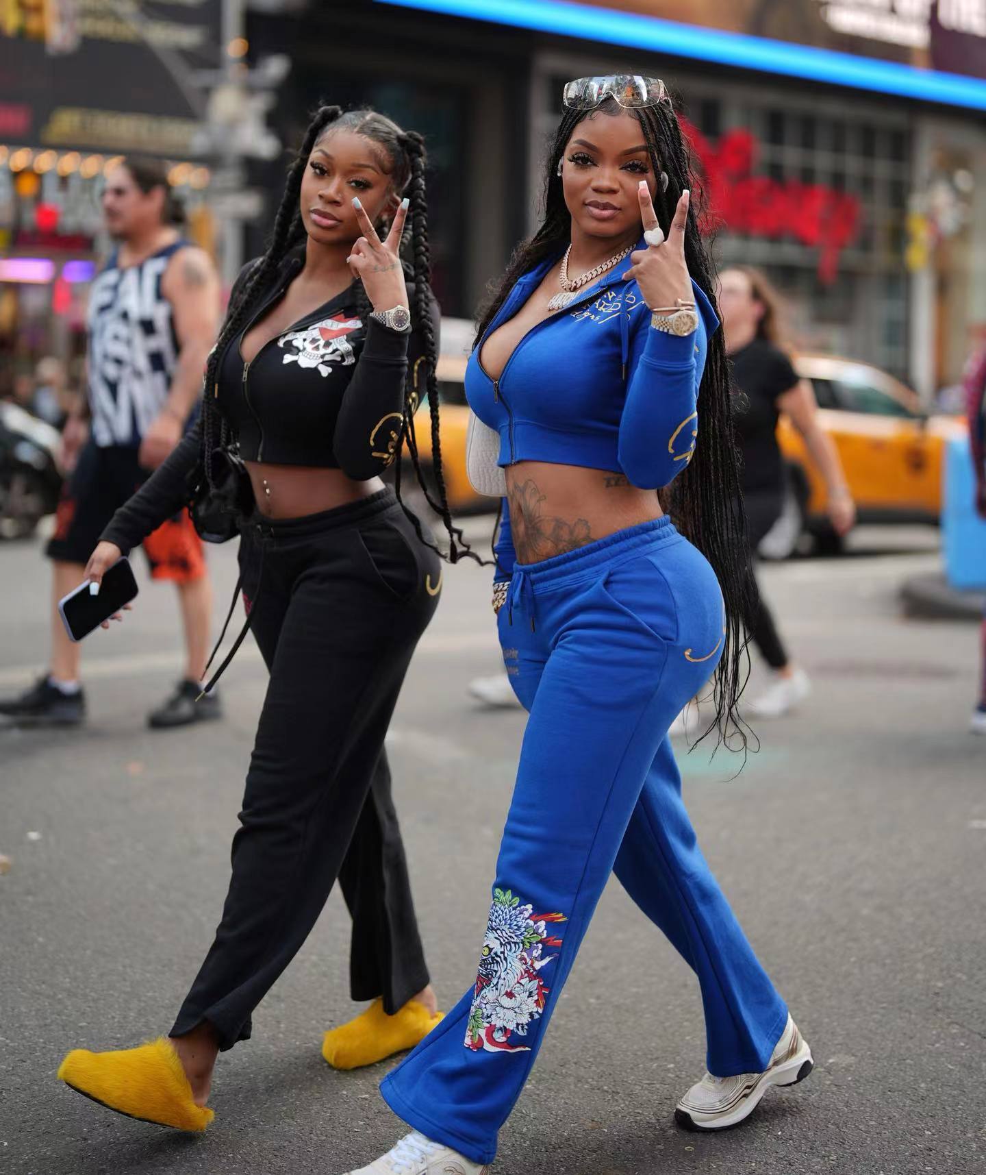 "Street Queen" Printed Tracksuit Set