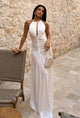 "Chic Desire" Hollow Strap Pleated Long Dress