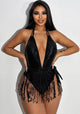 "Tassel Temptation" Backless One-Piece Swimwear