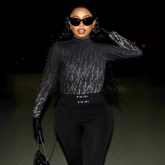 The Gradient Goddess Set — High Neck Long-Sleeve Two-Piece