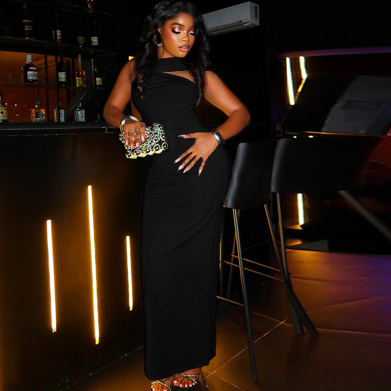 Elegant Halter Bodycon Maxi Dress