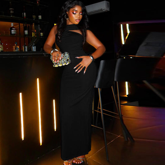 Elegant Halter Bodycon Maxi Dress