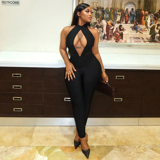 The Tempo | Backless Hollow Jumpsuit