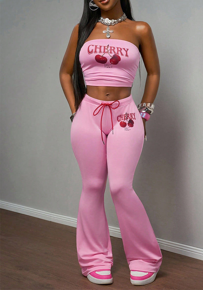 The Siren Lace-Up Strapless Two-Piece Set