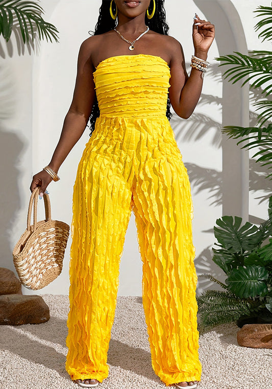 Strapless Wide-Leg Luxe Evening Jumpsuit