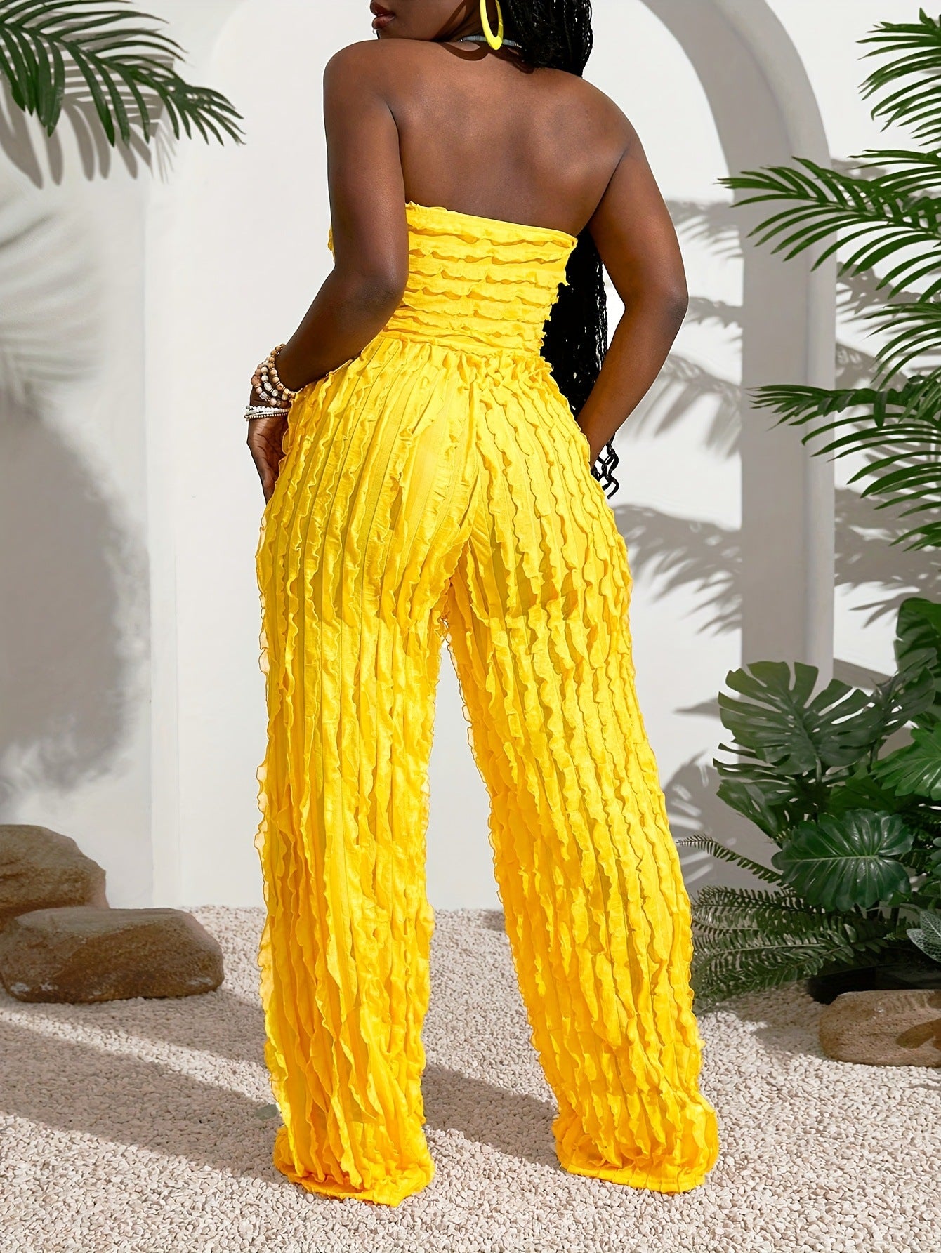 Strapless Wide-Leg Luxe Evening Jumpsuit