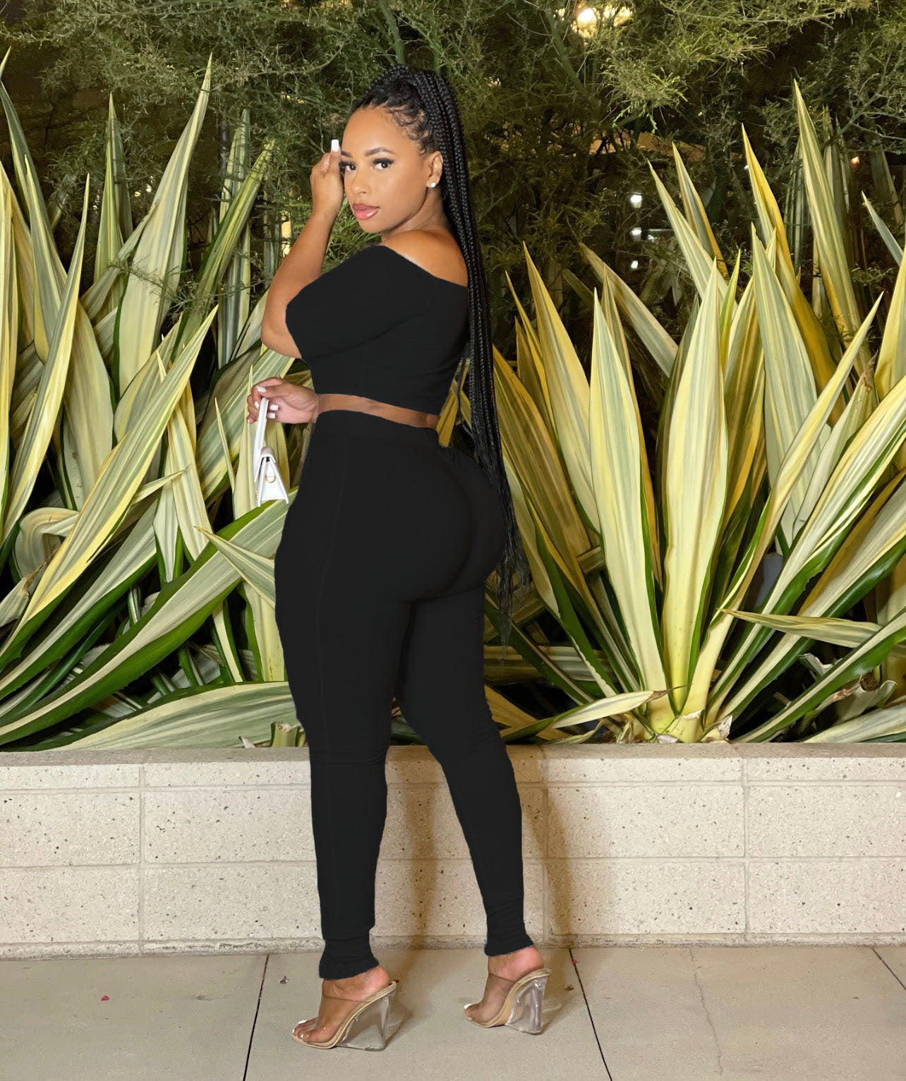 🌸 The Summer Muse Set – Off-Shoulder Button Detail Two-Piece