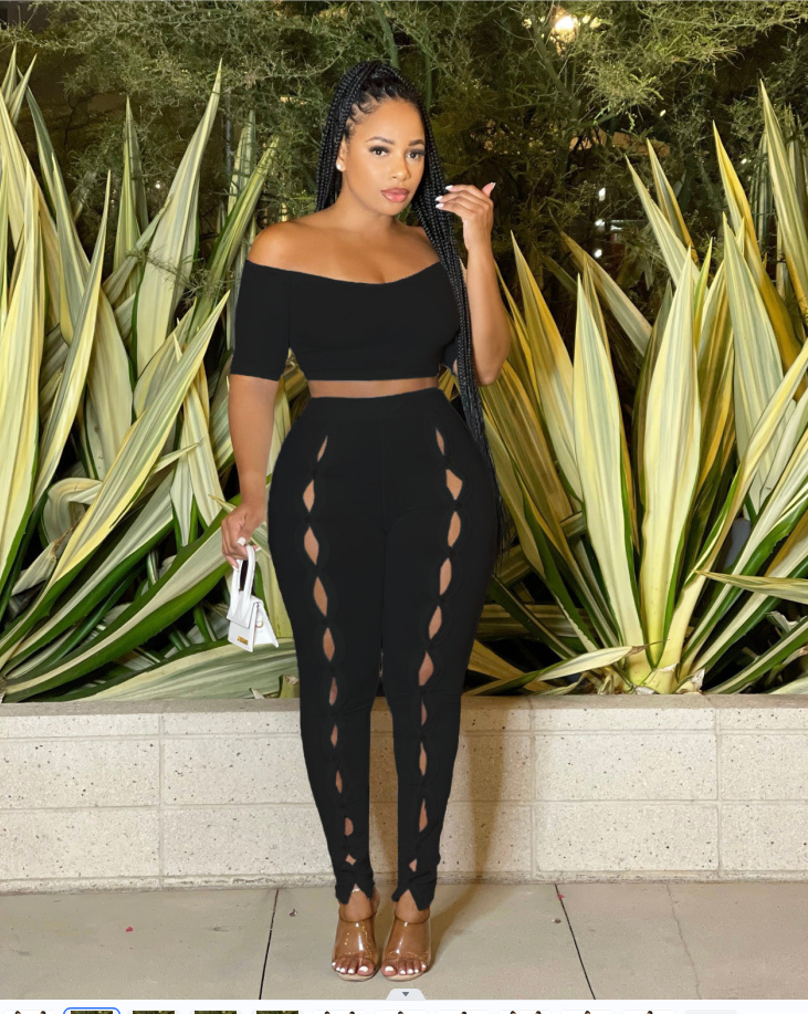 🌸 The Summer Muse Set – Off-Shoulder Button Detail Two-Piece