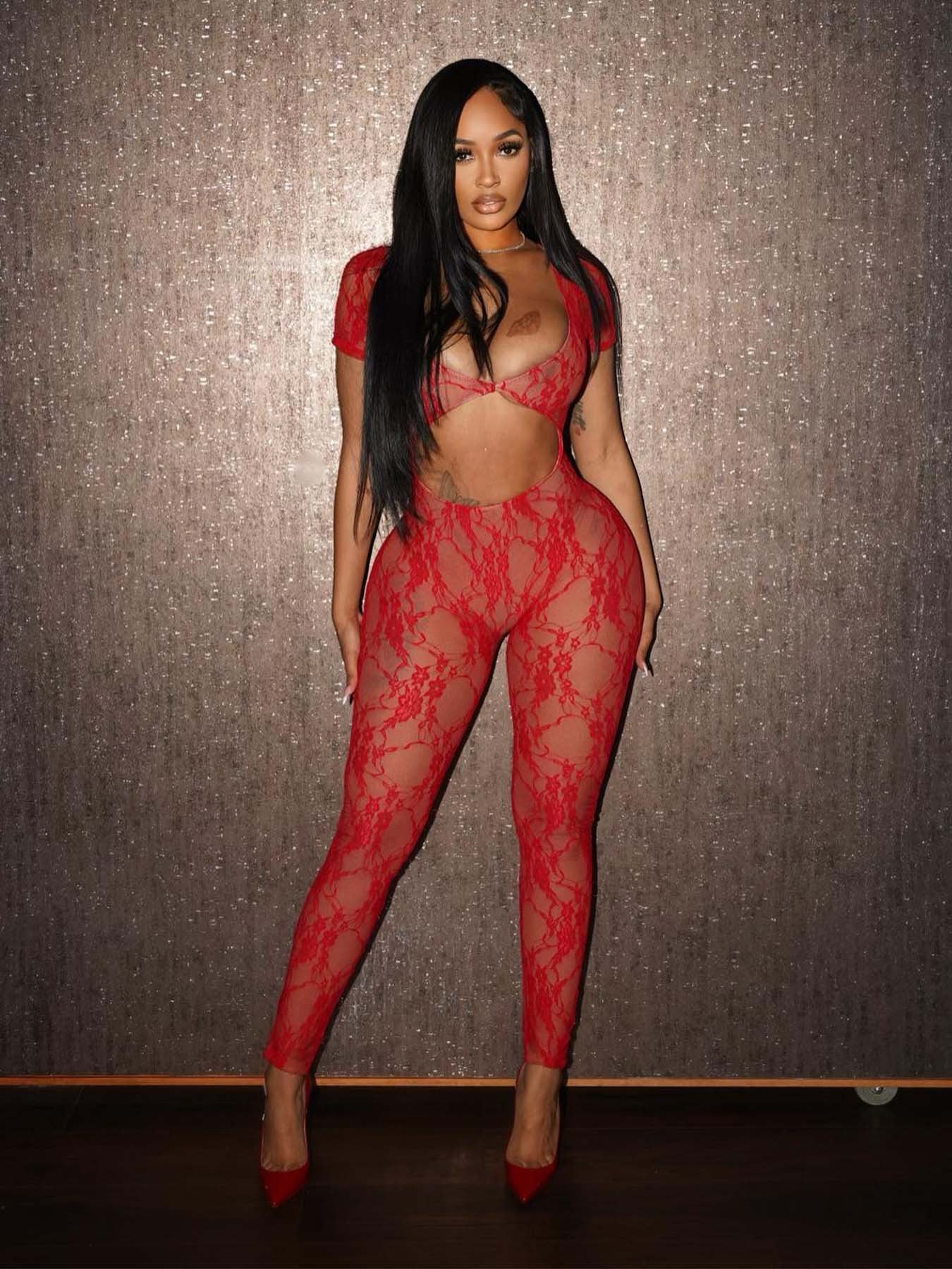 Midnight Lace Sleeve Crop Jumpsuit